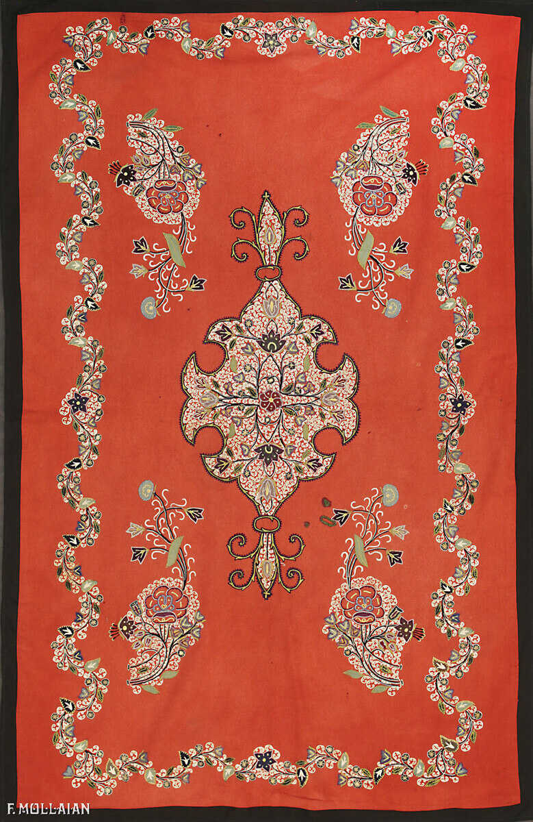 Textil Persa Semi-Antiguo Rashti-Duzi n°:71043241